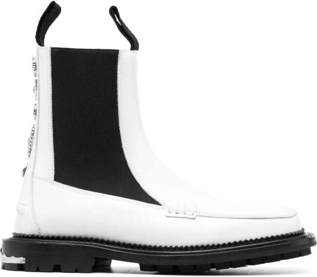 Toga Pulla stud-embellished leather ankle boots White