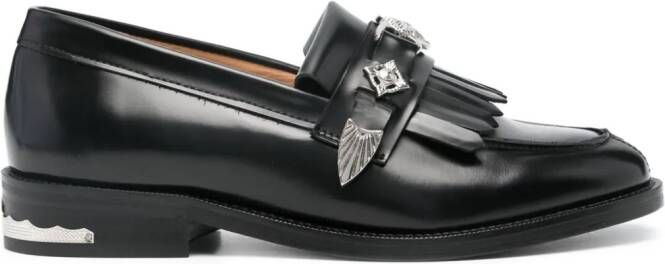 Toga Pulla stud-embellished leather loafers Black