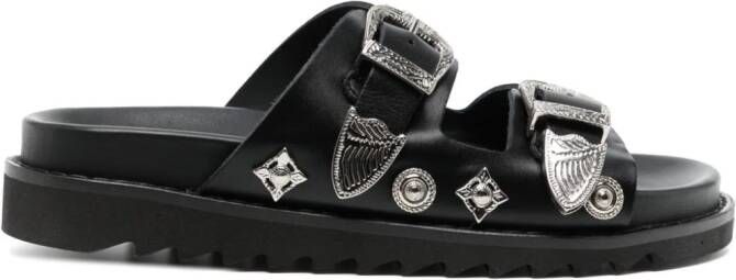 Toga Pulla stud-embellished leather sandals Black