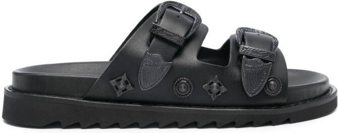 Toga Pulla stud-embellished leather slides Black
