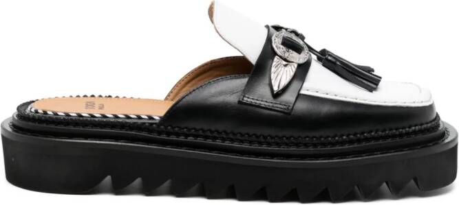 Toga Pulla tassel-detail leather mules White