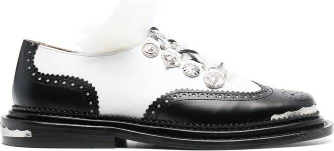 Toga Pulla two-tone 35mm embellished oxford shoes Black