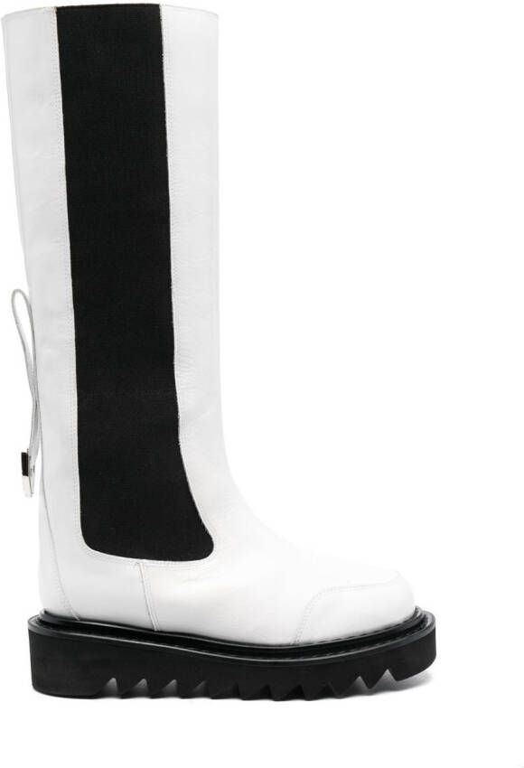 Toga Pulla two-tone knee boots White