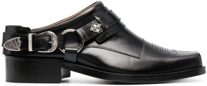 Toga Virilis buckled leather slip-on boots Black