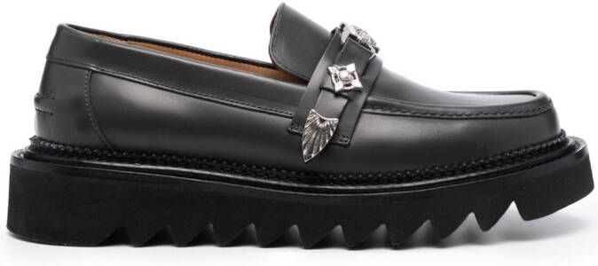 Toga Virilis chunky leather loafers Green
