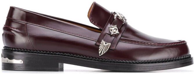 Toga Virilis hardware embellished low heel loafers Red