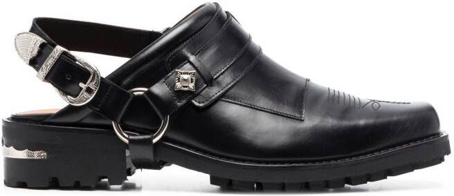 Toga Virilis leather slingback loafers Black