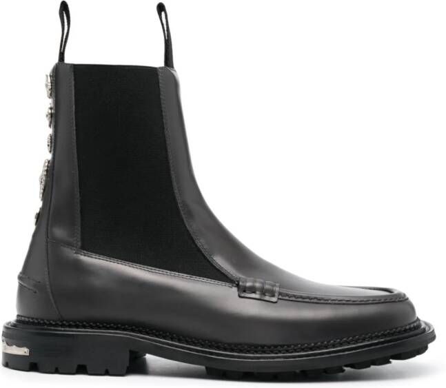 Toga Virilis Side Gore ankle leather boots Grey