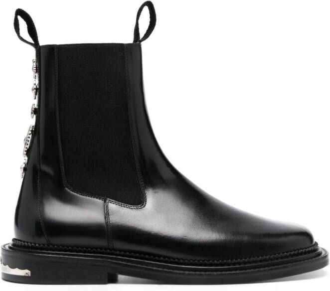 Toga Virilis stud-embellished leather ankle boots Black