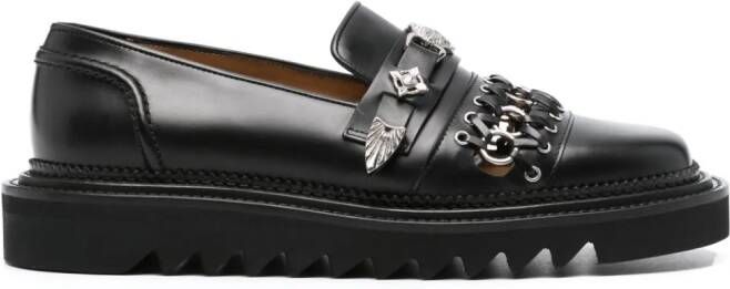 Toga Virilis stud-embellished leather loafers Black