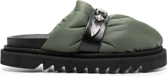 Toga Virilis stud-embellished slip-on mules Green