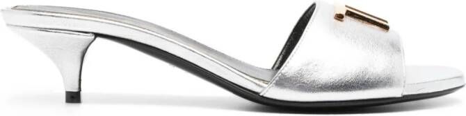 TOM FORD 50mm logo-plaque sandals Silver