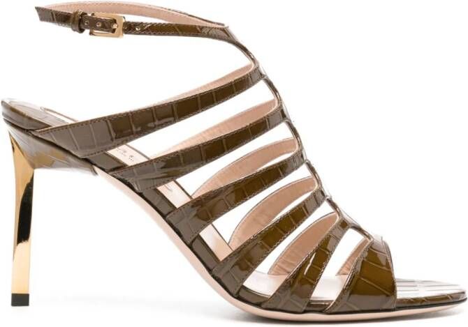 TOM FORD 95mm caged leather sandals Green