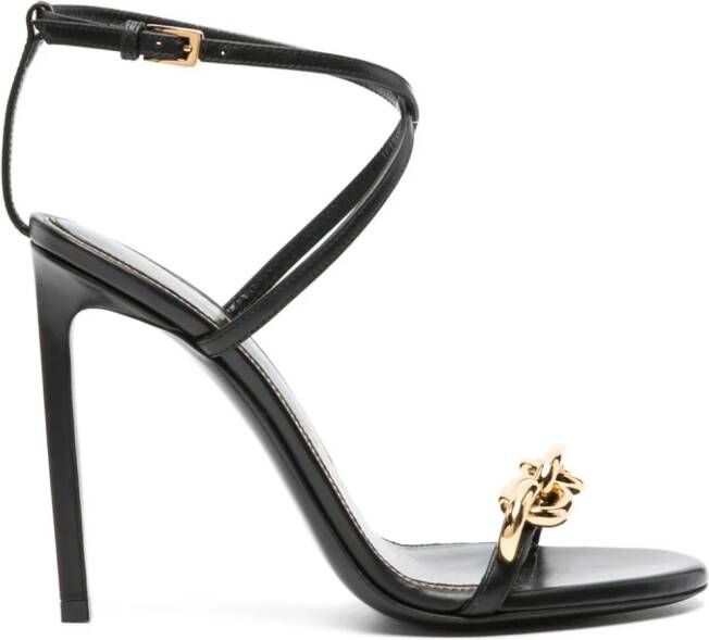 TOM FORD Chain 105mm leather sandals Black
