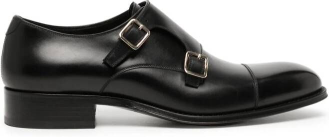 TOM FORD Claydmon leather monk shoes Black