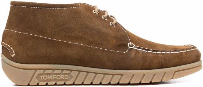 TOM FORD contrasting suede ankle boots Brown