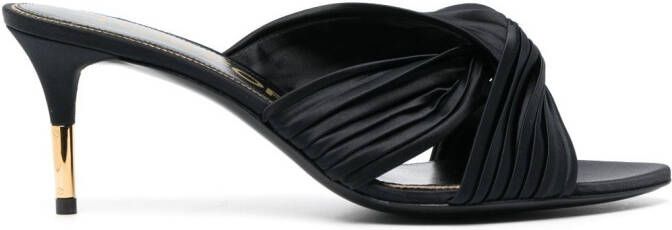 TOM FORD 75mm knot-detail pleated sandals Black