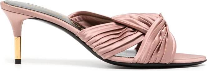 TOM FORD 75mm knot-detail pleated sandals Pink