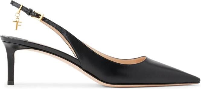 TOM FORD logo-charm slingback pumps Black
