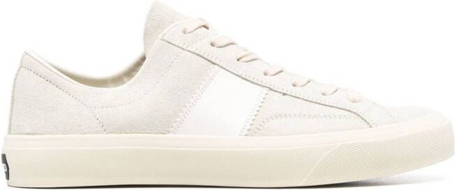 TOM FORD logo-patch lace-up sneakers Neutrals