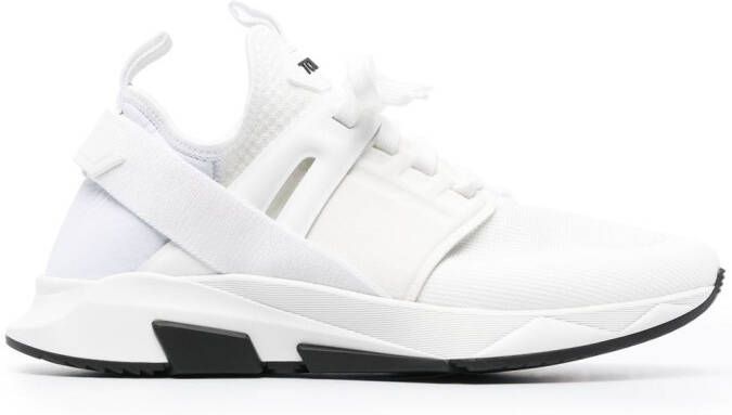 TOM FORD logo-patch lace-up sneakers White