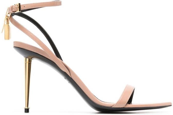 TOM FORD Padlock 85mm sandals Neutrals