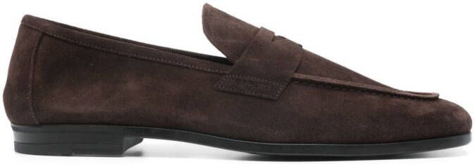 TOM FORD Sean penny-slot suede loafers Brown
