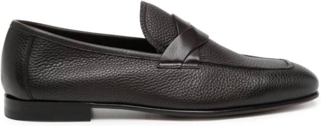 TOM FORD Sean twist-detail leather loafers Brown
