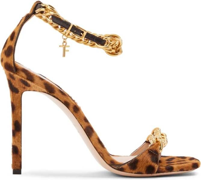 TOM FORD Zenith 105mm calf-hair sandals Brown