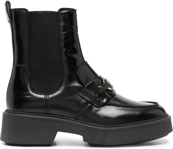 Tommy Hilfiger 45mm logo-plaque ankle boots Black