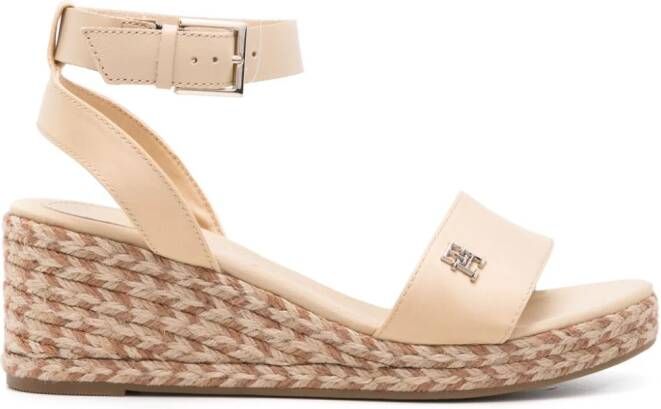 Tommy Hilfiger 60mm logo-plaque espadrillhes Neutrals