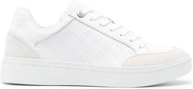 Tommy Hilfiger embossed-logo leather sneakers White