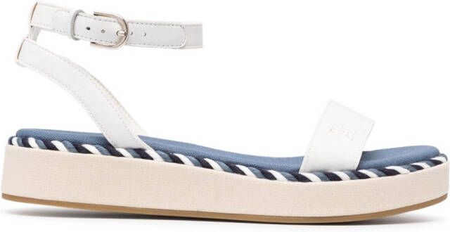 Tommy Hilfiger embroidered-logo platform sandals White