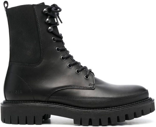 Tommy Hilfiger lace-up leather ankle boots Black