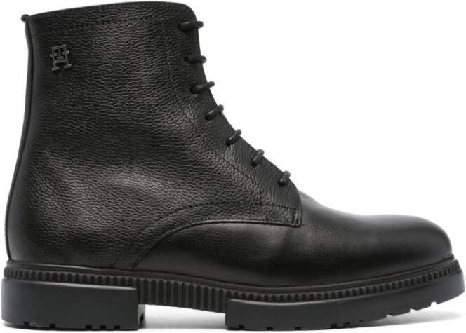 Tommy Hilfiger lace-up leather boots Black