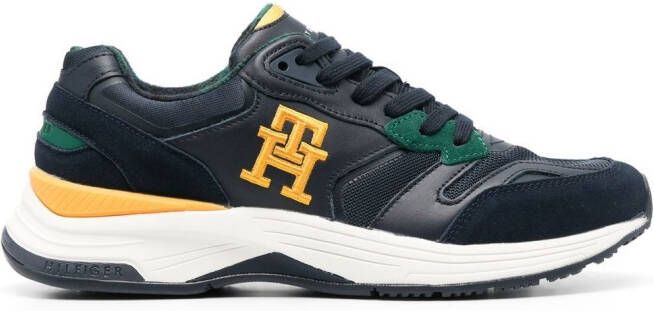 Tommy Hilfiger logo-embroidered lace-up sneakers Blue