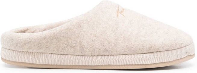 Tommy Hilfiger logo embroidery slippers Neutrals