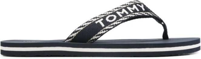 Tommy Hilfiger logo-jacquard flip flops Blue