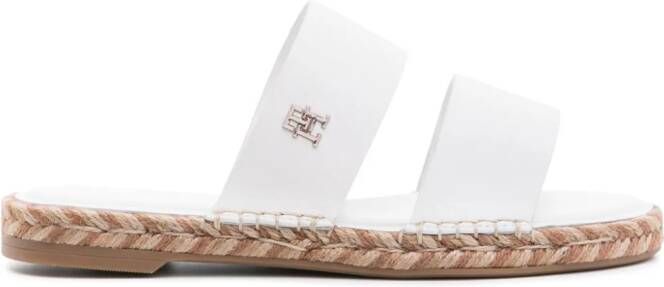 Tommy Hilfiger logo-plaque leather espadrilles Neutrals
