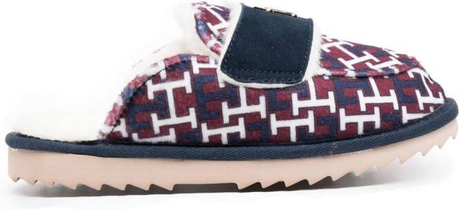 Tommy Hilfiger logo-plaque mule slippers Red