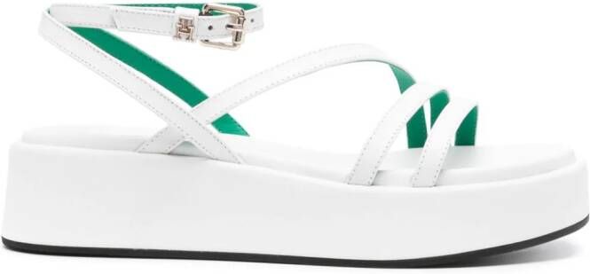 Tommy Hilfiger strappy leather platform sandals White