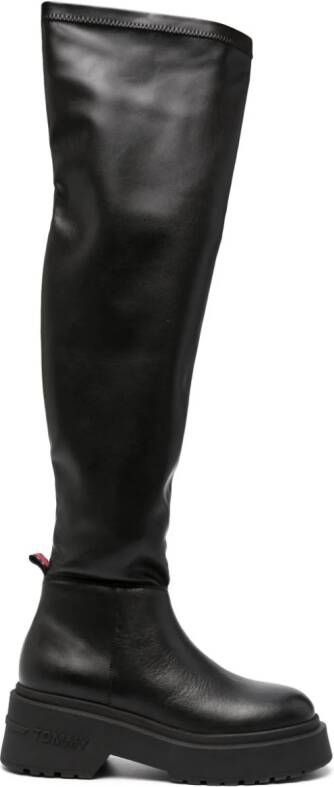 Tommy Jeans 60mm round-toe leather boots Black