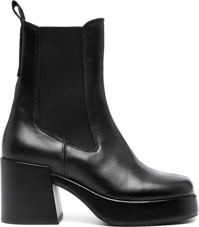 Tommy Jeans Chelsea 80mm leather chunky boots Black