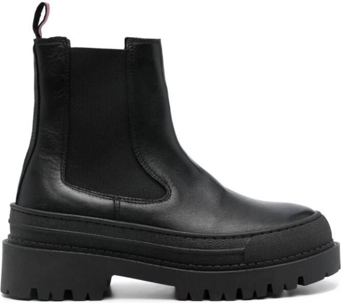 Tommy Jeans Chelsea foxing leather boots Black