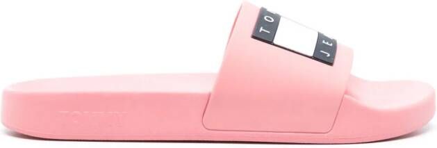 Tommy Jeans Flag-logo pool slides Pink