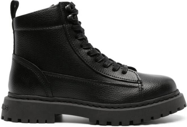 Tommy Jeans lace-up ankle leather boots Black