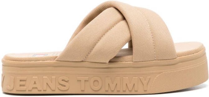 Tommy Jeans logo-embossed slides Neutrals