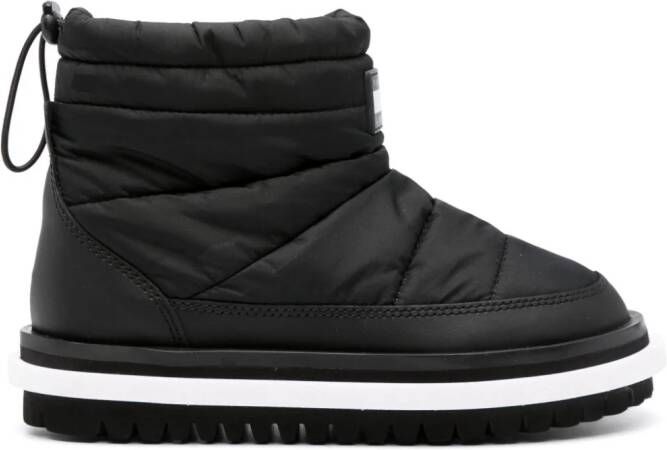 Tommy Jeans logo-patch padded ankle boots Black