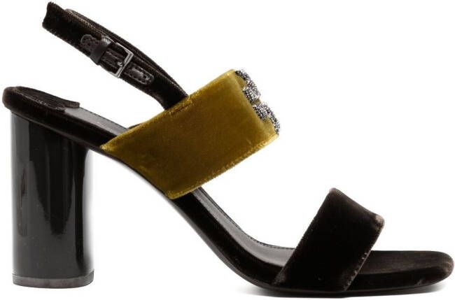 Tory Burch 100mm logo-detail sandals Brown