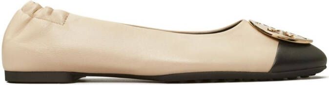 Tory Burch Claire cap-toe ballerina shoes Neutrals